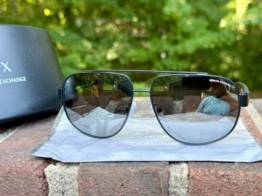 Armani Exchange AX 2019S Mens Aviator Sunglasses Matte Black Gray Mirror 60mm